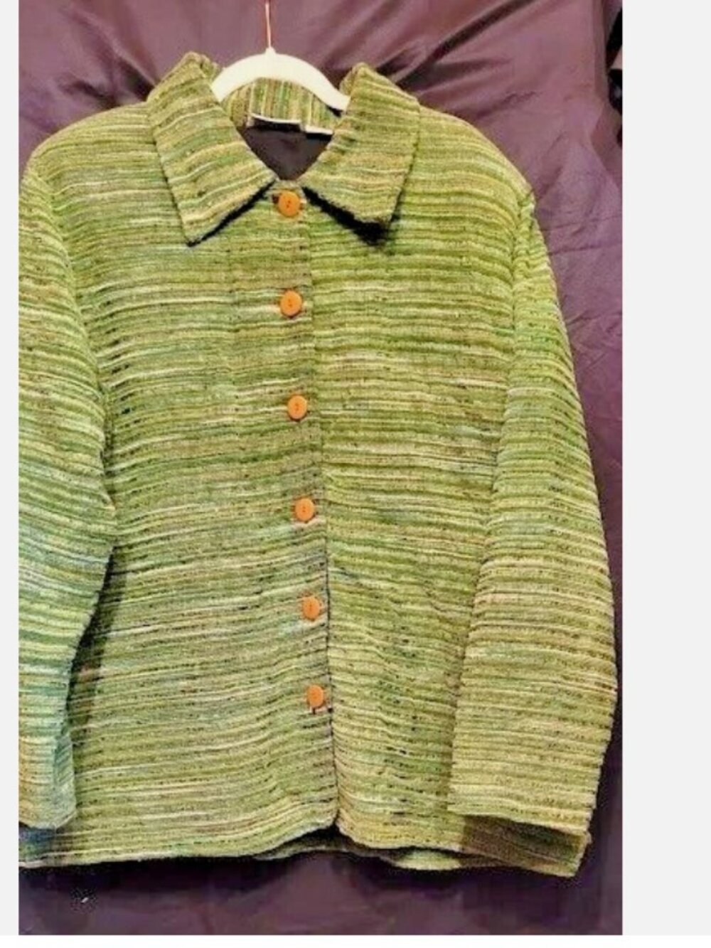 3X Ladies Green with small stripes-blazer